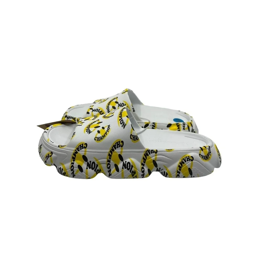 Champion Men's Meloso‎ Squish Smile Slides Size 10 Smiley Face Sandals New